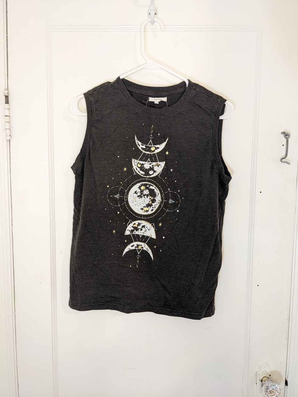 Maurices Black Sleeveless Moon Phases Graphic Tank